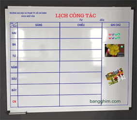 Bảng mica treo tường in lịch công tác 3 in 1