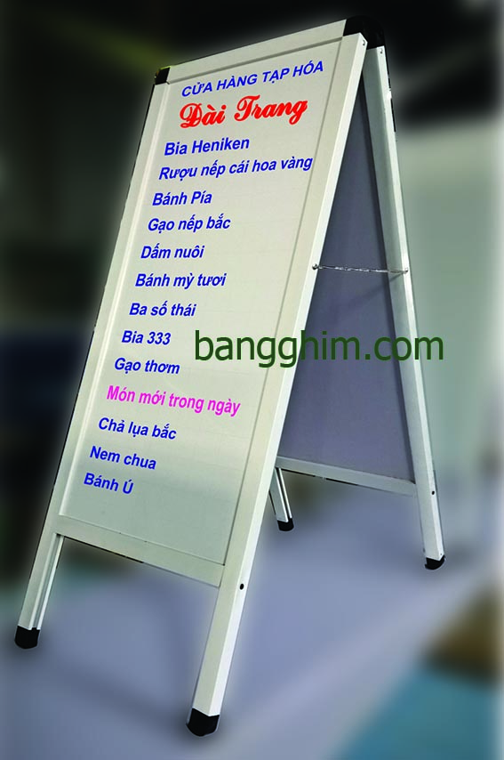 bảng menu, bảng chữ a